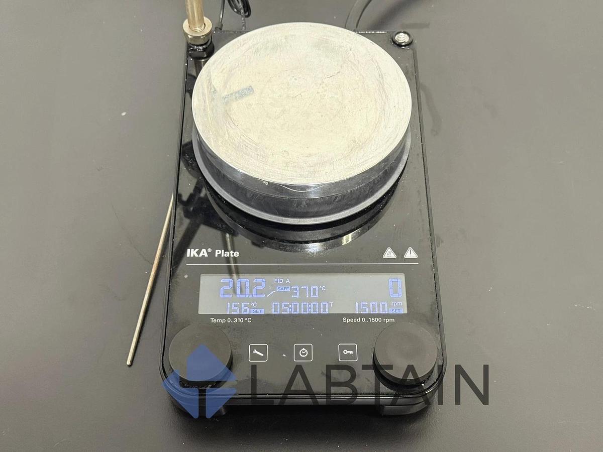 Used IKA Plate S001 Magnetic Stirrer with Heating (1700rpm, 340°C) w/ Temp Probe