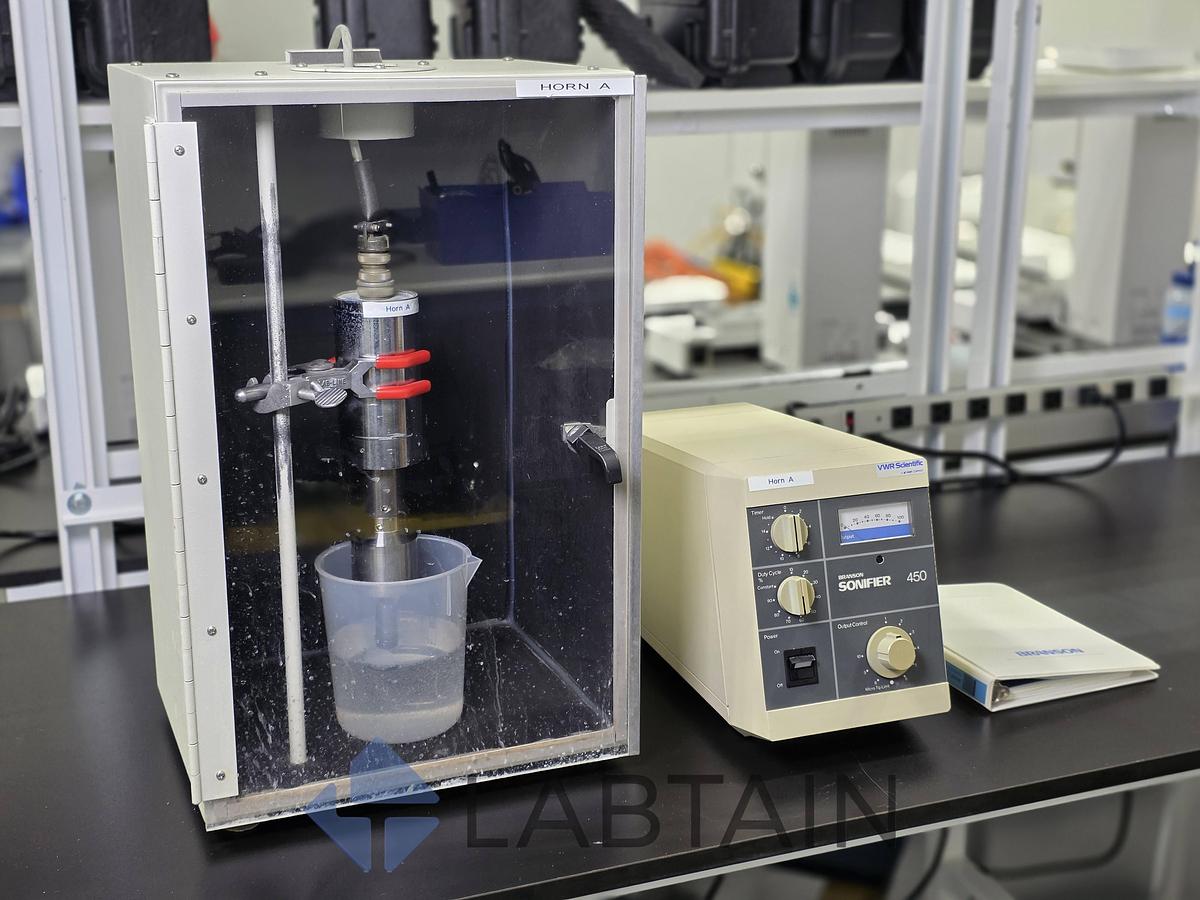 Used Branson Sonifier 450 Ultrasonic Cell Disruptor Homogenizer w/ Sound Enclosure