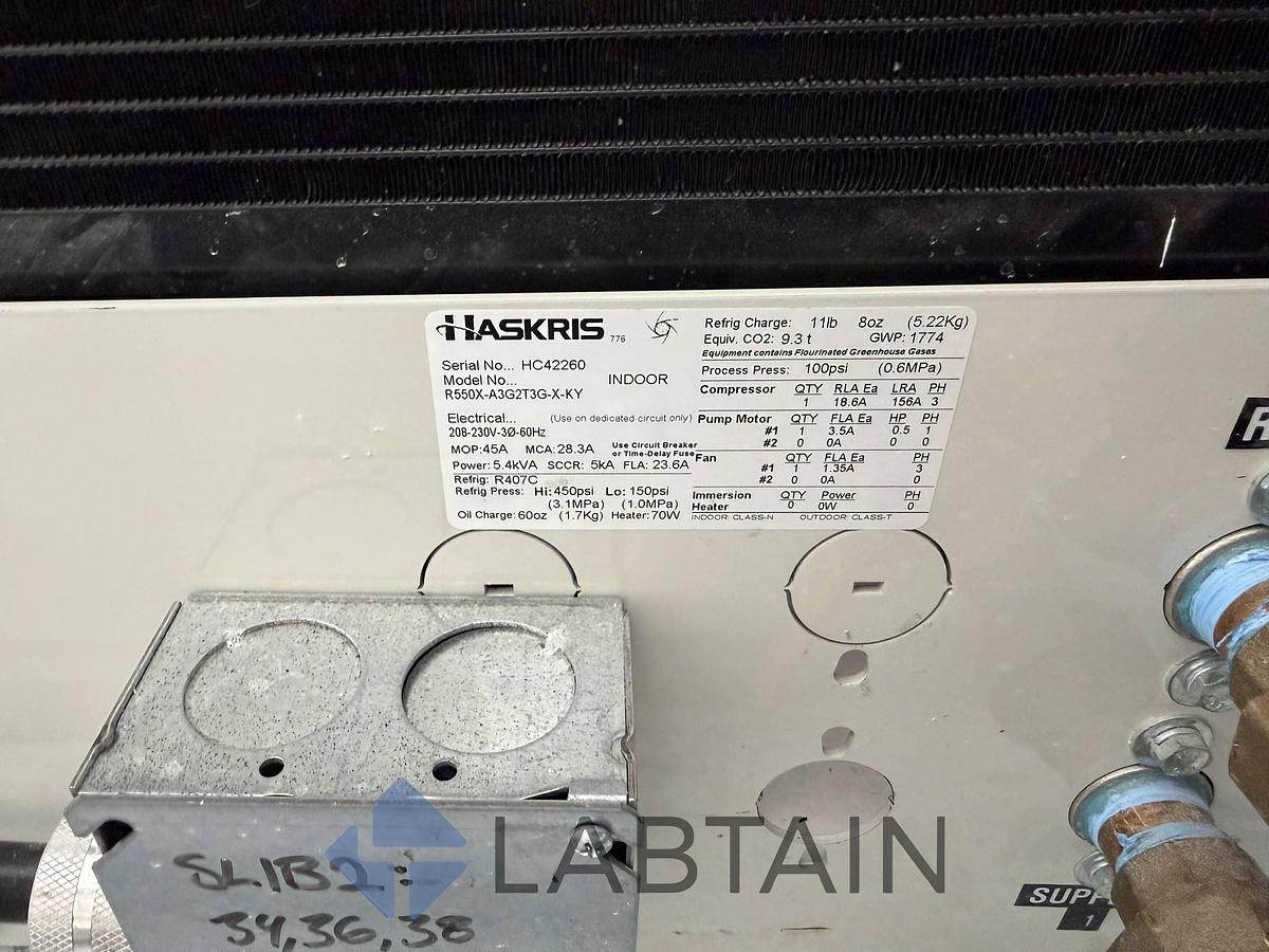 Used Haskris R550X Recirculating Process Chiller 61,375 BTU 5 Ton 208-230V 3 Phase