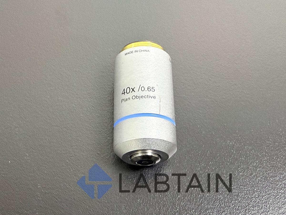 Used Olympus Microscope Objective – 40x / 0.65 / 0.17 – FN20 Plan Achromatic Lens – Excellent Condition