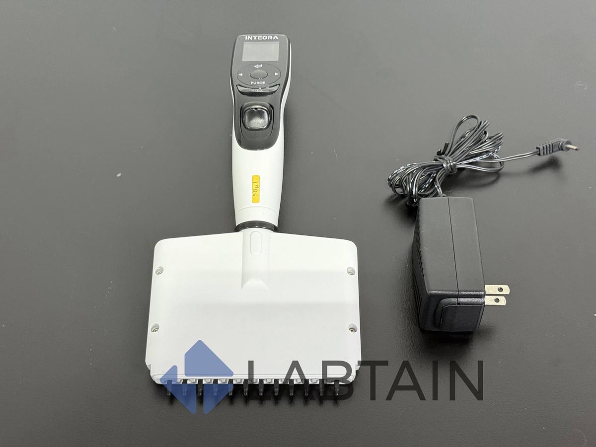 Used Integra VOYAGER 12-Channel Electronic Pipette – 50 µL – Adjustable Spacing – Used