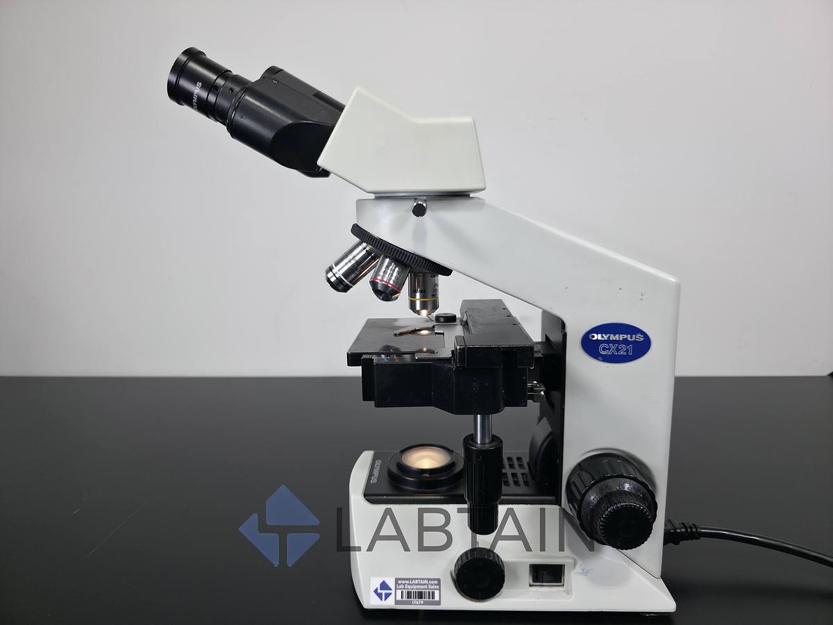 Used Olympus CX21FS1 Binocular Biological Microscope | 4X, 10X, 40X, 100X Objectives | Used