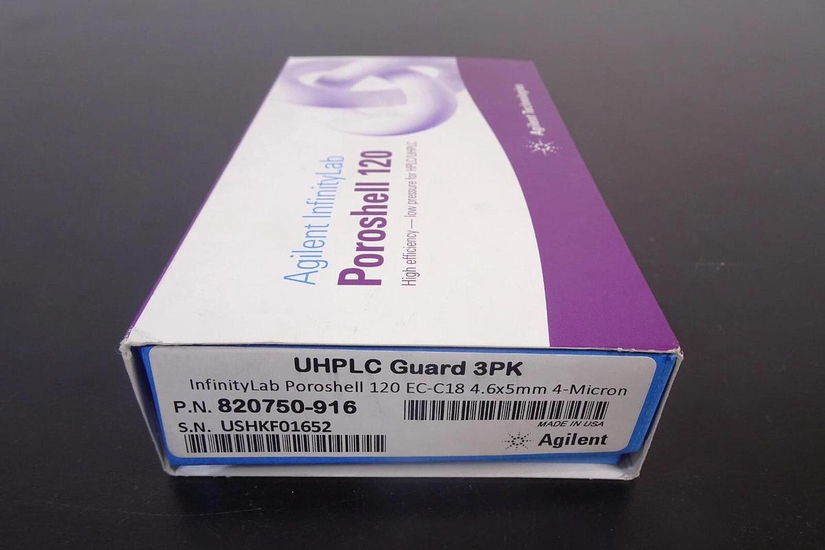 Agilent Poroshell 120 UHPLC Guard Column – EC-C18 – 4.6 x 5 mm – 4 µm – P/N 820750-916 – 3 Pack