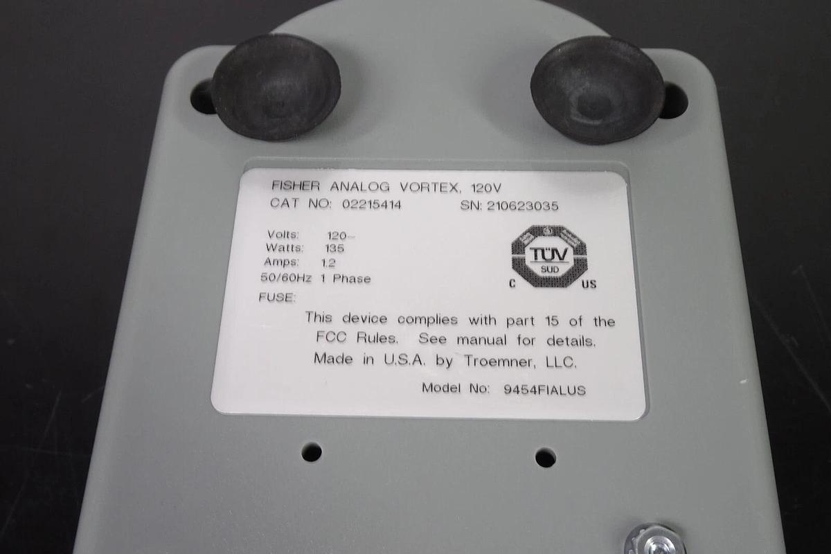 Used Fisher Scientific 02215414 Analog Vortex Mixer – S/N 210623035 – Tested – Benchtop Lab Mixer