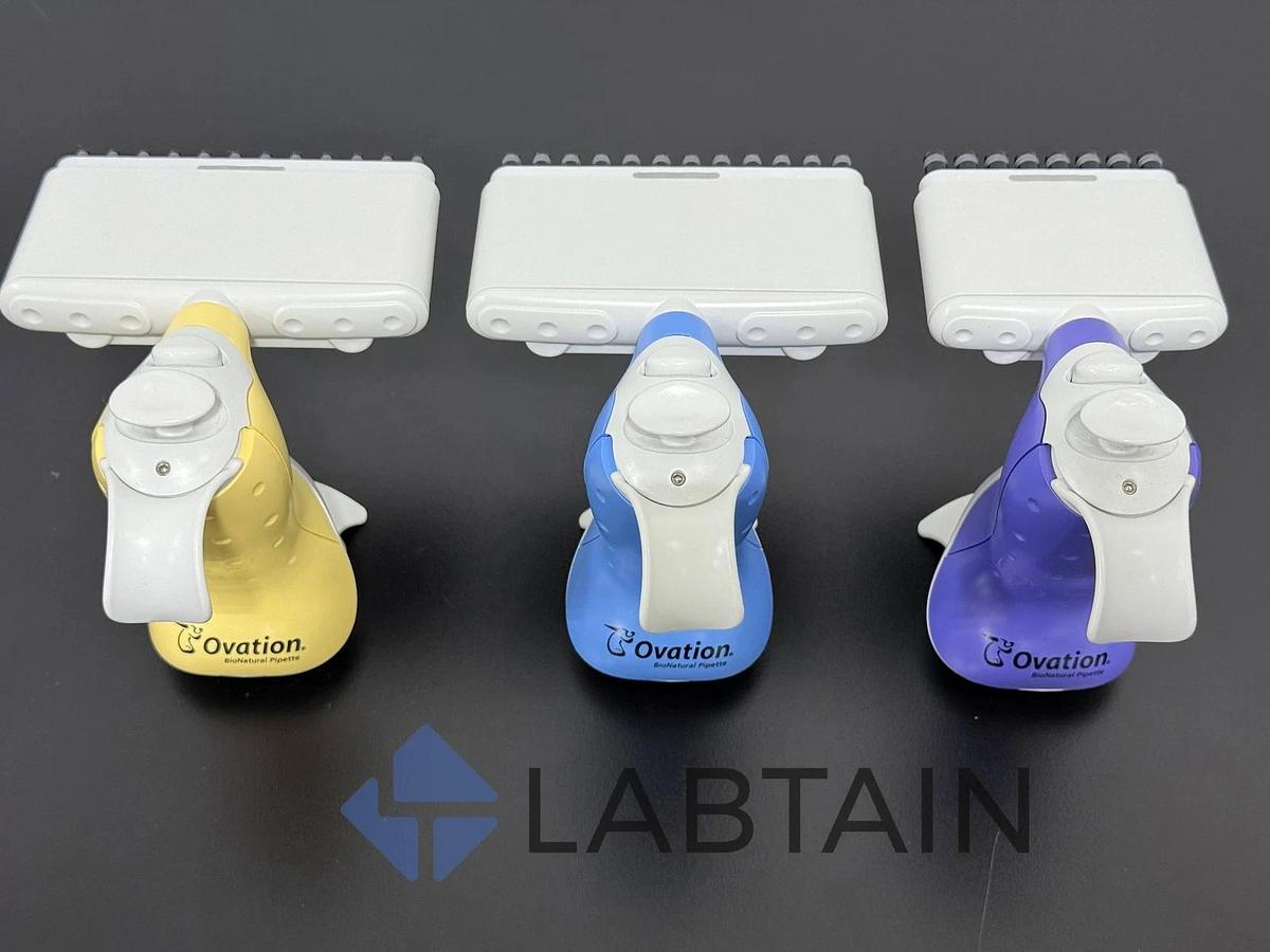 Used VistaLab Ovation M 8-Channel Electronic Pipetts - Models M-50, M-250, M-1250