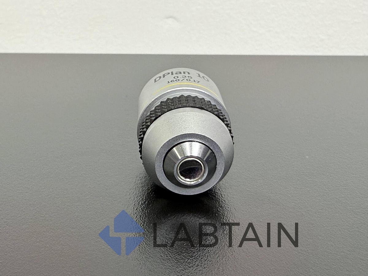 Used Olympus DPlan 10x / 0.25 – 160/0.17 Plan Achromatic Microscope Objective – Excellent Condition