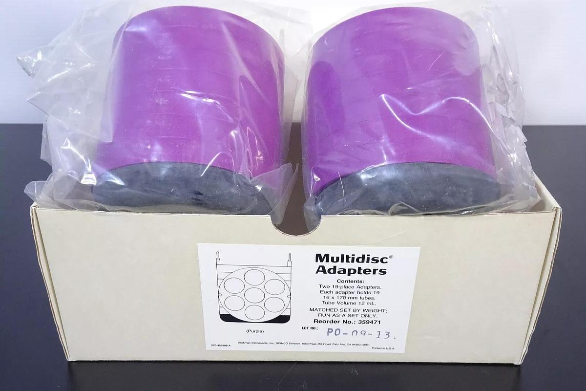 Beckman Multidisc Adapters 359471 | Two 19-Place Adapters | 16x170mm Tubes