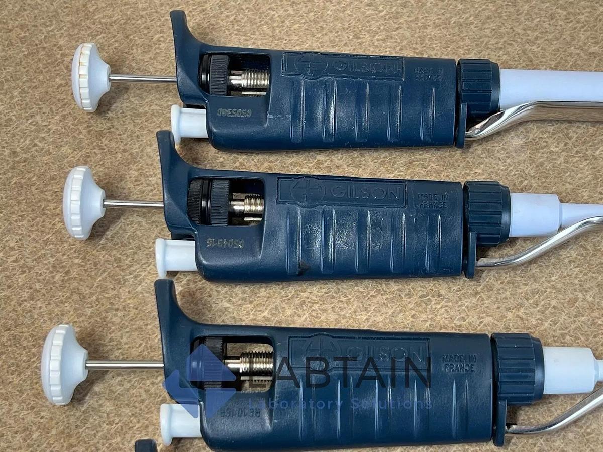 Used 6x] Gilson Pipetman Single Manual Pipette Set P1000, P200, P100, P20, P10, P2
