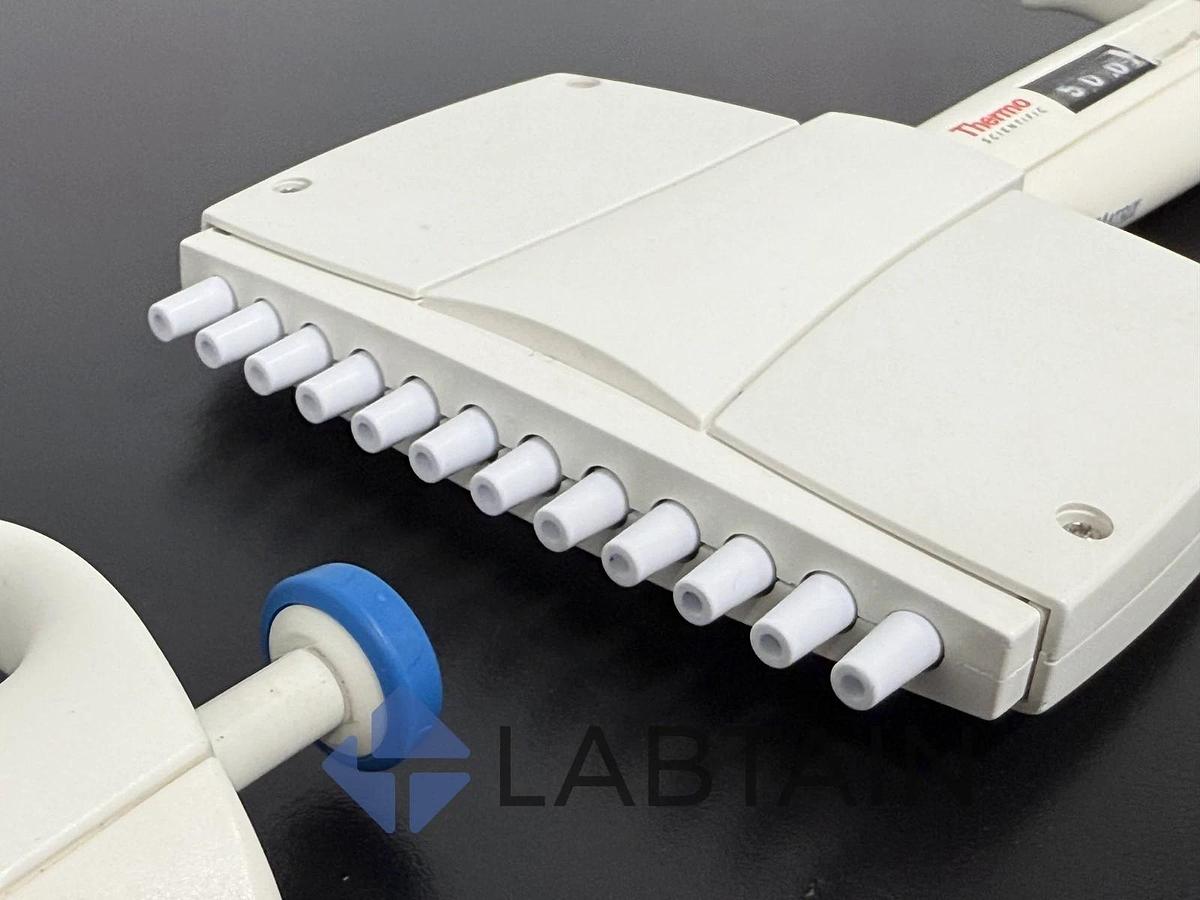 Used Thermo Scientific Finnpipette Multichannel Pipette Lot - 5-50ul and 30-300ul