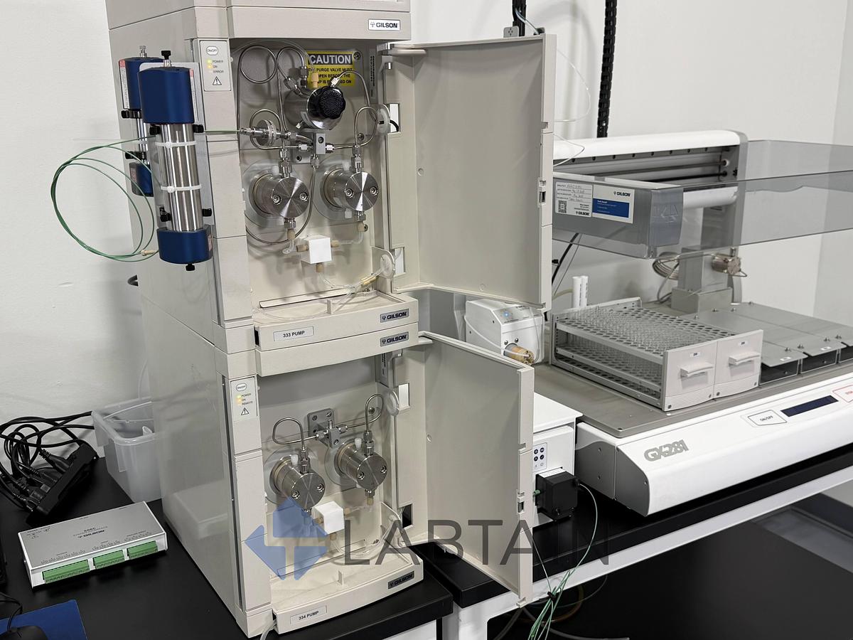 Used Gilson GX-281 Preparative HPLC Purification System | 333/334 Prep Pumps, 159 UV/VIS, TRILUTION LC, GX Direct Injection — Used / Inspected