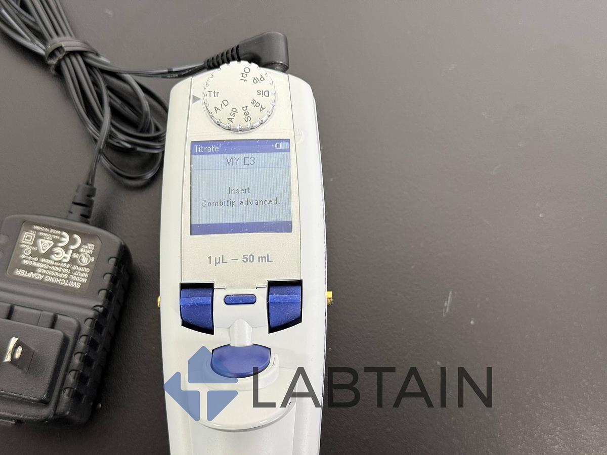 Used Eppendorf Repeater E3X Electronic Dispenser Pipette – 1 µL to 50 mL – S/N H44518J – Used