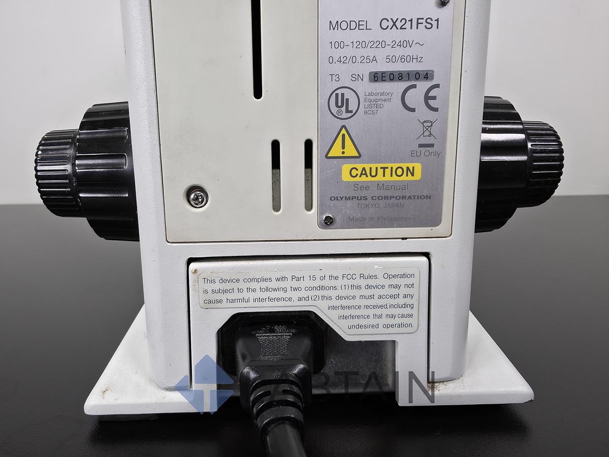 Used Olympus CX21FS1 Binocular Biological Microscope | 4X, 10X, 40X, 100X Objectives 