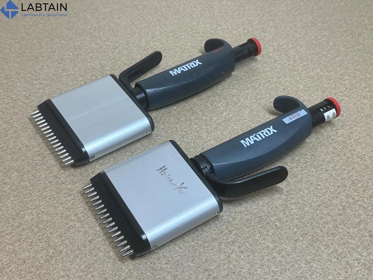 Used 2x] Matrix/CappAero 5-50uL 16-Channel Pipette | Multi-Channel