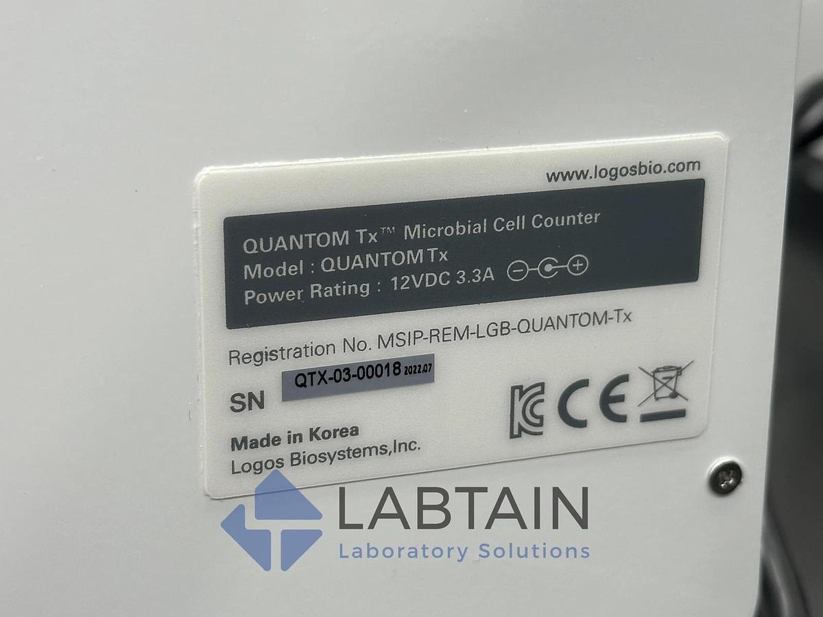 Used LOGOS Bio QUANTOM Tx Microbial Cell Counter | Centrifuge 8S | Mfg Year: 2022
