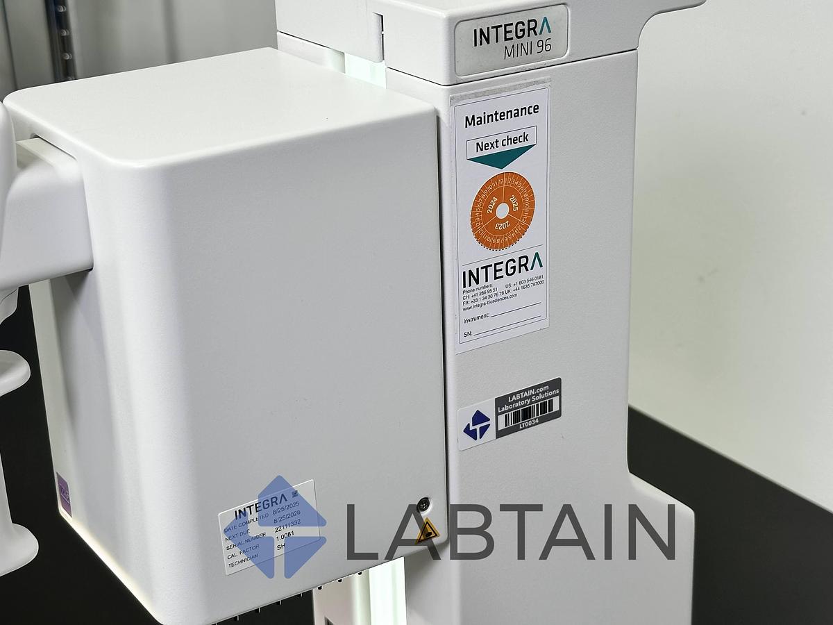 Used Integra VIAFLO 96 Electronic 96-Channel Handheld Pipette w/ 1250 µL Head – P/N 4801 – S/N 22111332 – Tested