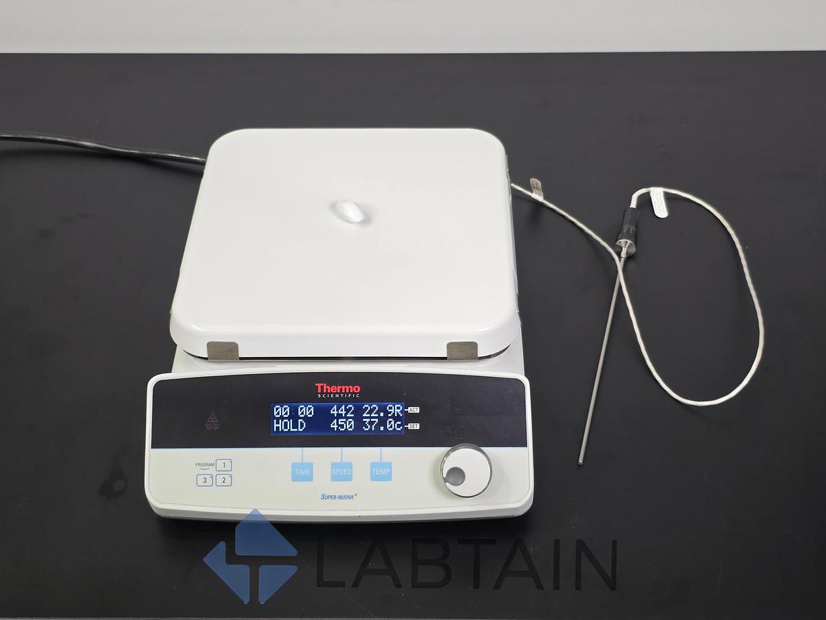 Used Thermo Scientific Super-Nuova+ SP88850190 Digital Hot Plate Stirrer w/ PT1000 Probe Used