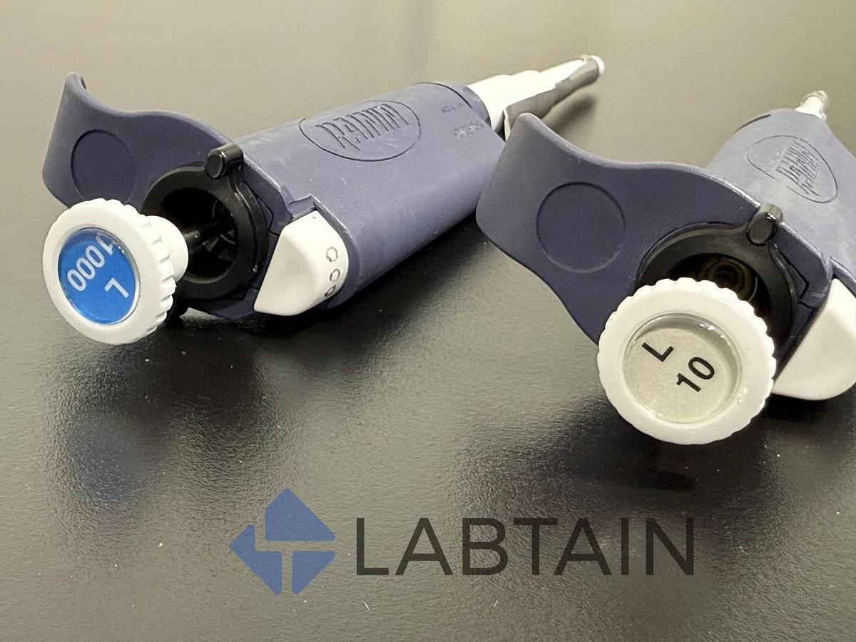 Used Rainin Pipet-Lite Classic-Style Micropipets - 2 - 20 ul and 100-1000 Manual Pipe