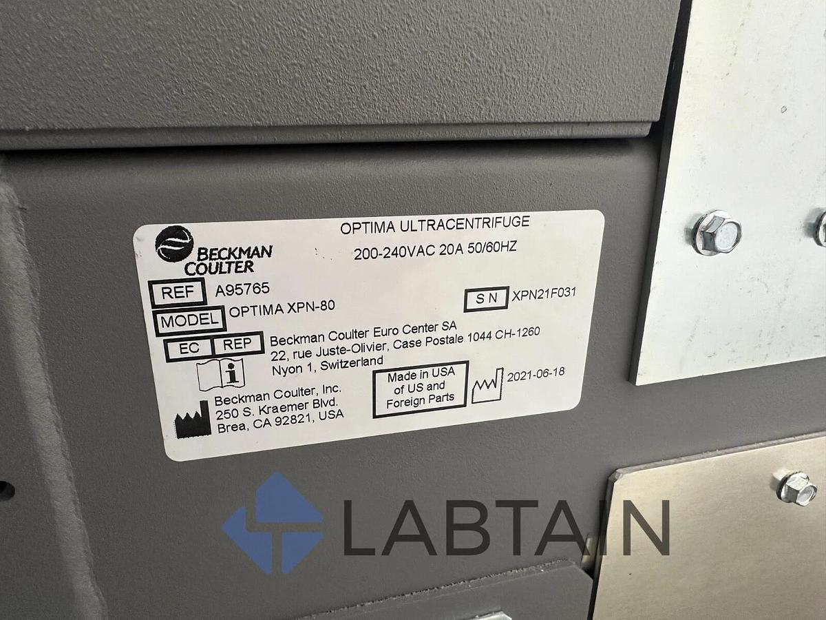 Used Beckman Coulter Optima XPN-80 Ultracentrifuge A95765 w/ 3 Rotors – 2021 – Tested