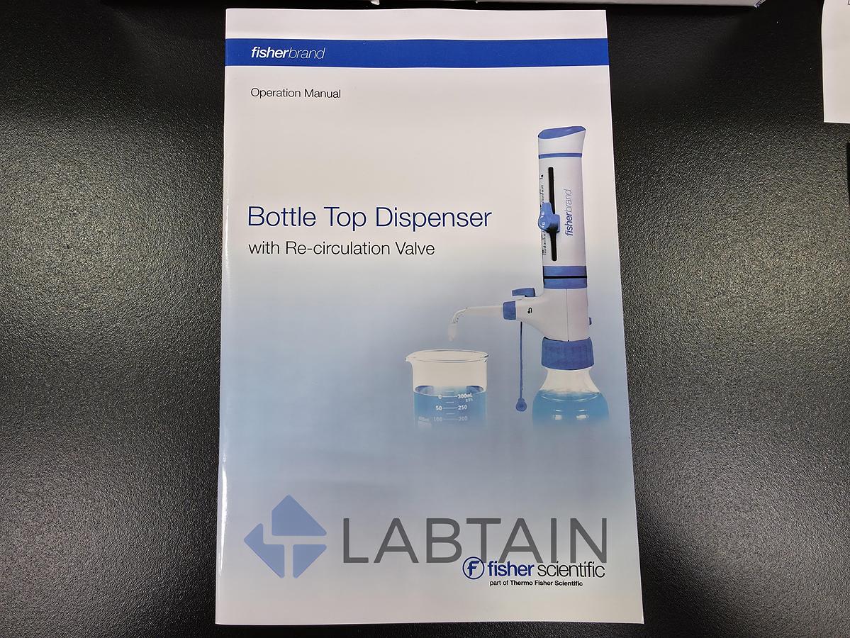 Fisherbrand 1-10mL Bottle Top Dispenser (BTD-10) with Recirculation Valve & Adapters - New Open Box