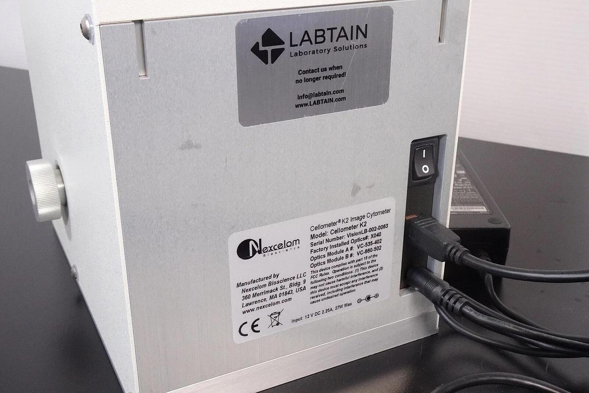 Used Nexcelom Bioscience Cellometer K2 – Fluorescent Viability Cell Counter – Laptop & Software – Tested