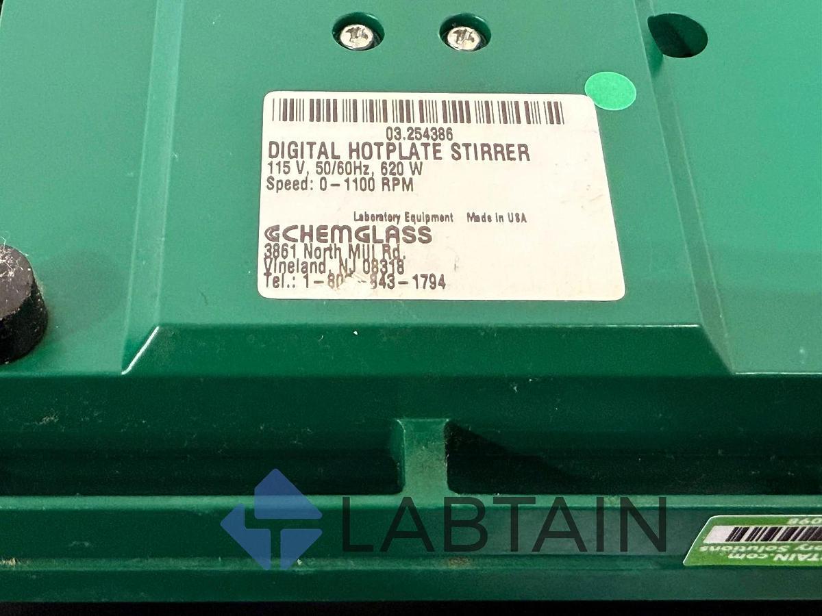 Used Chemglass Optichem Hotplate Stirrer with Safety Control