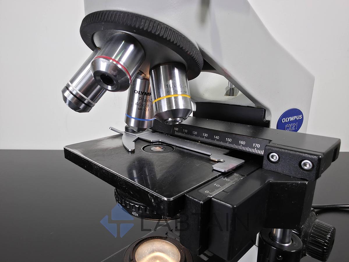 Used Olympus CX21FS1 Binocular Biological Microscope | 4X, 10X, 40X, 100X Objectives | Used 