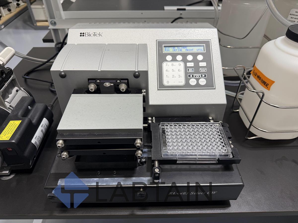 Used BioTek ELx405 Select CW Microplate Washer – With Pump & Bottles – Used – Lab Ready