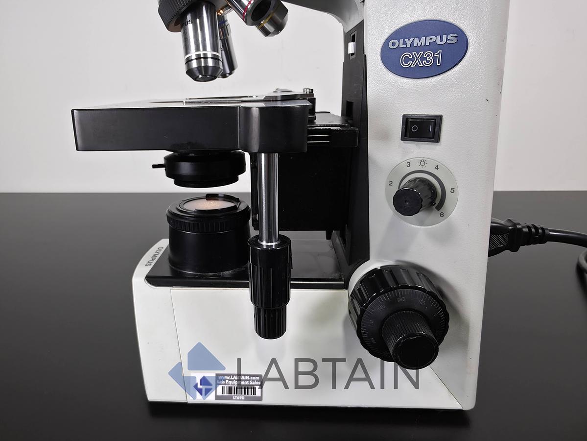 Used Olympus CX31 Binocular Biological Microscope Plan/S.Plan Objectives 4x-100x Used