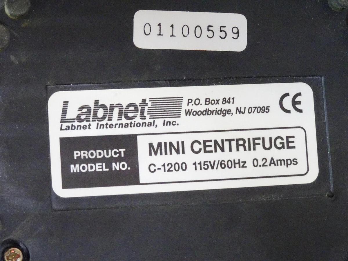 Used Labnet Mini Centrifuge – Model C-1200 – 6,000 rpm Compact Benchtop Microcentrifuge – Excellent Condition