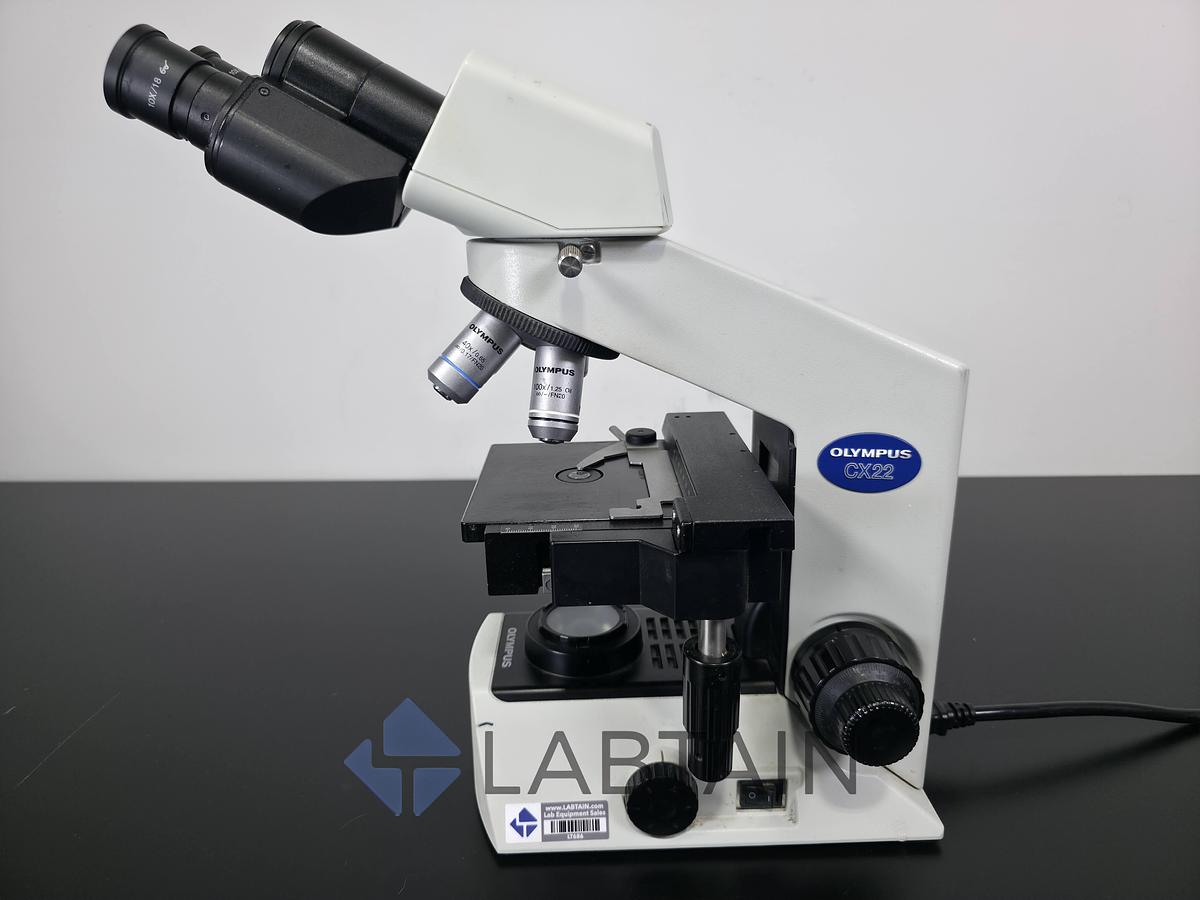 Used Olympus CX22RFS1 Binocular Biological Microscope Plan Objectives 4x-100x Used