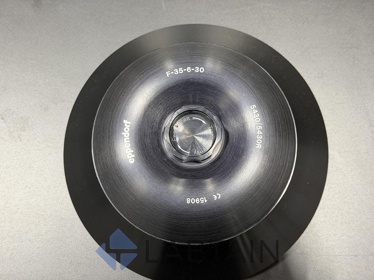 Used Eppendorf F-35-6-30 Fixed-Angle Rotor for Centrifuge 5430/5430 R — 6 × 15/50 mL Conical, with Lid & 12 Adapters, Used