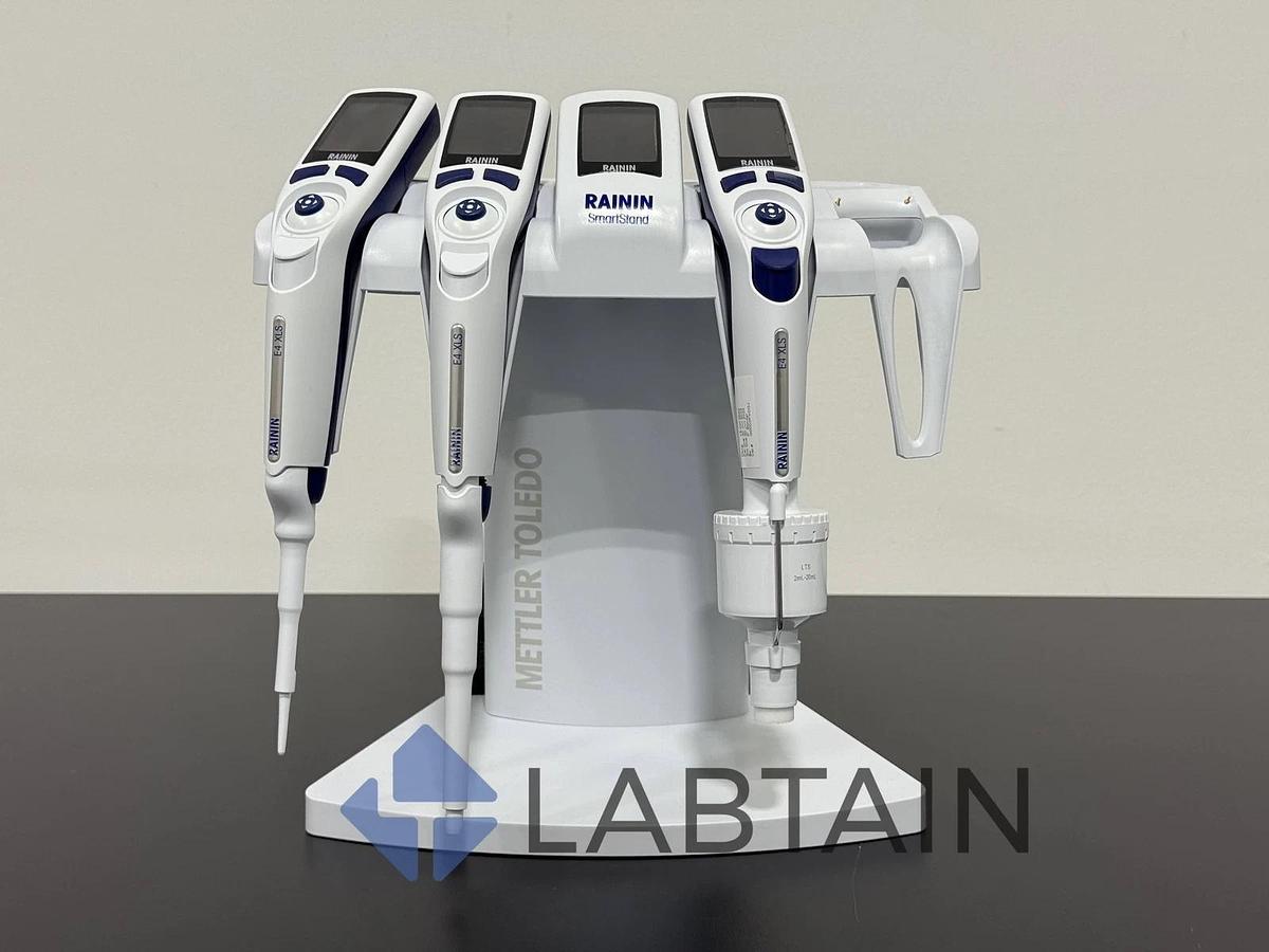 Used Rainin SmartStand SCS-B with (3) E4 XLS Electronic Pipettes - Metter Toledo
