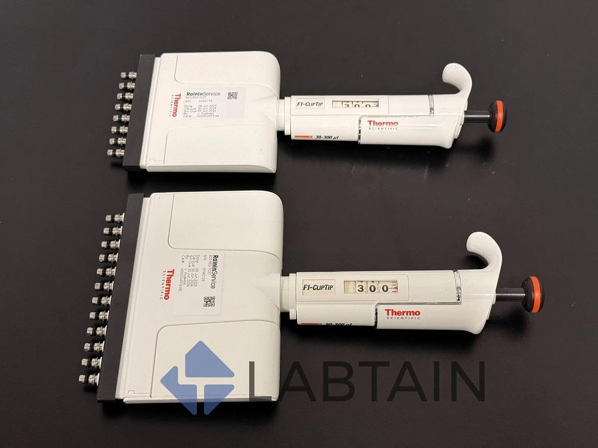Used Thermo Scientific F1-ClipTip 12 and 8 Channel Pipette 30-300ul