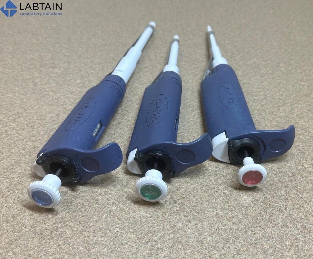Used 3x } Rainin Pipet-Lite LTS Single Pipette Set | L1000,L200,L20 |  2uL- 1000uL