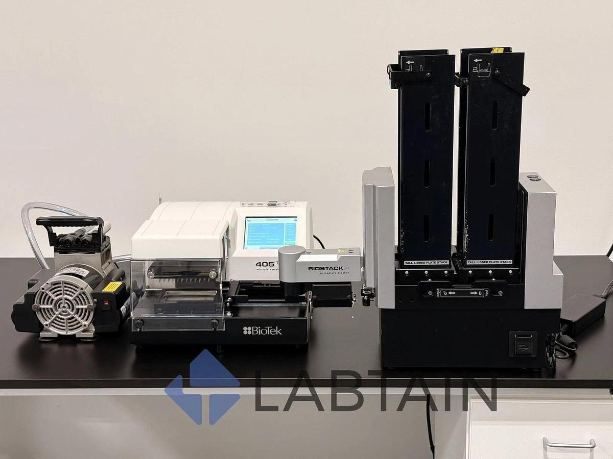 Used BioTek / Agilent Microplate Washer 405 TS | Biostack Microplate Staker | Pump