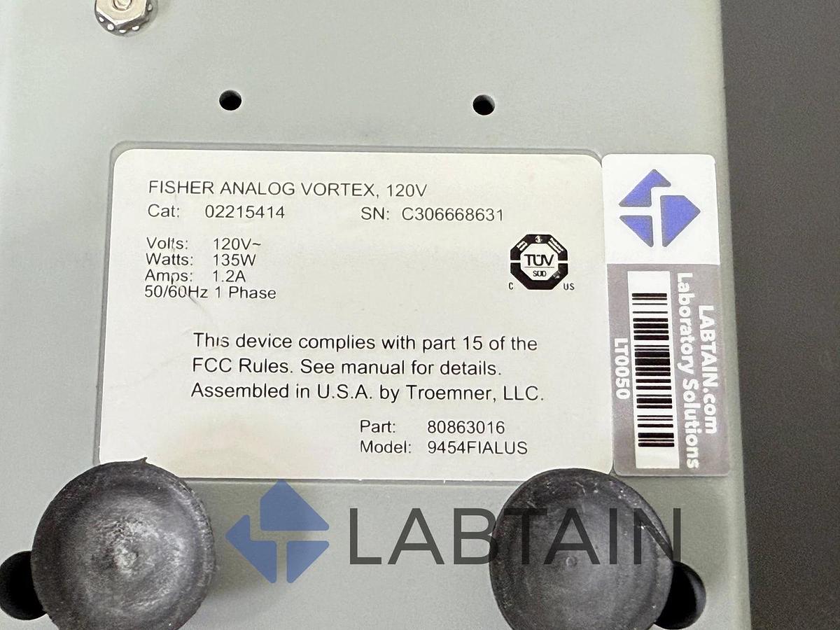 Used Fisher Scientific Analog Vortex Mixer – 120V – Cat# 02215414 – S/N C306668631 – Excellent Condition