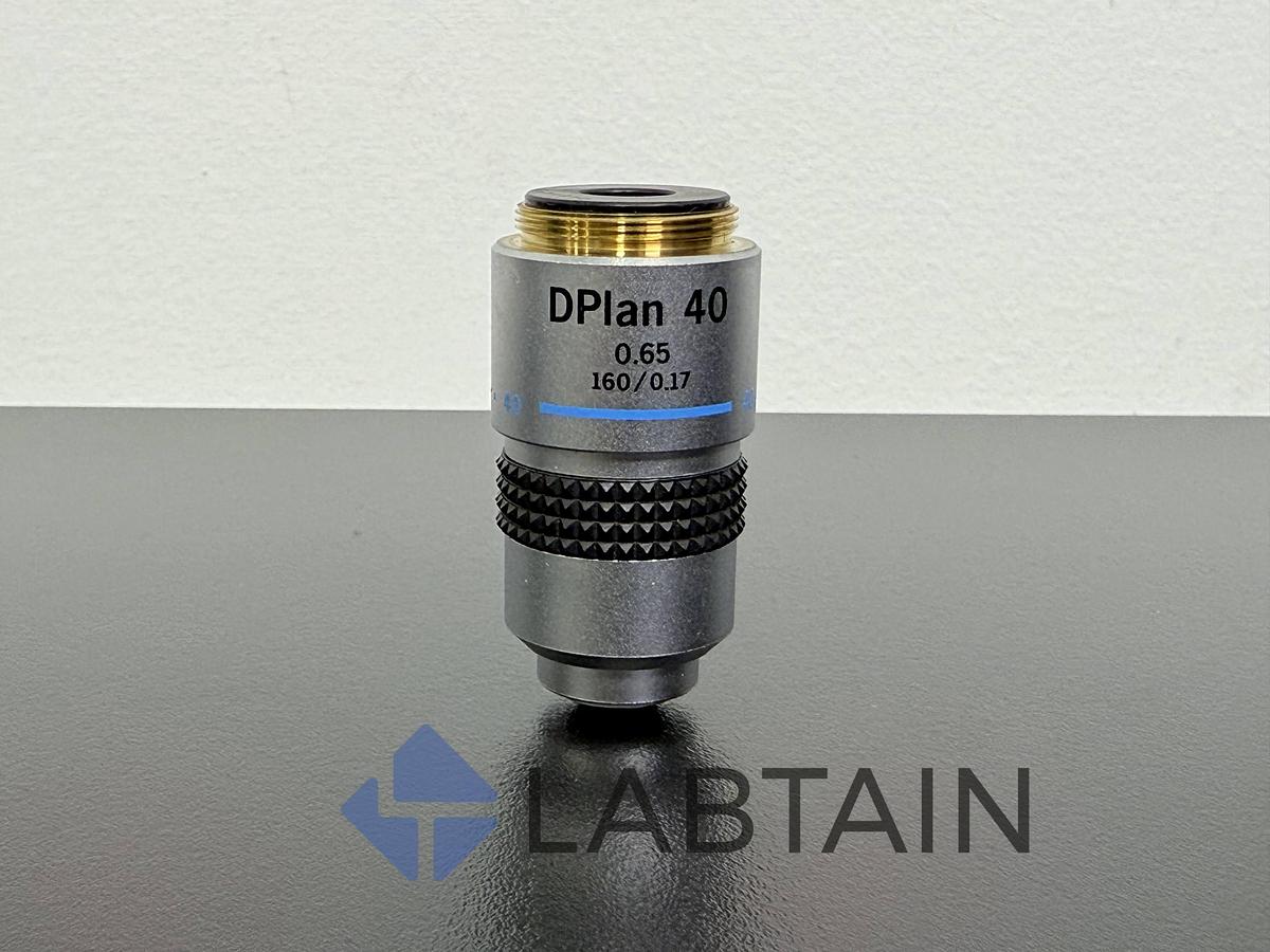 Used Olympus DPlan 40x / 0.65 – 160/0.17 Plan Achromatic Microscope Objective – Excellent Condition