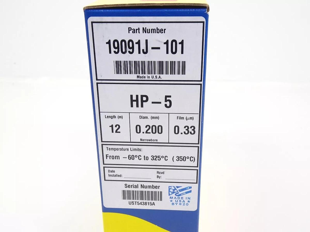 Agilent J&W GC Column | HP-5 | 19091J-101 | 12m | 0.200 Diam | 0.33um