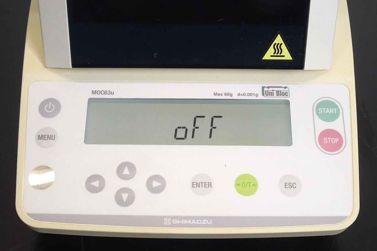 Used Shimadzu MOC63u Moisture Analyzer Balance – 60g x 0.001g – Tested