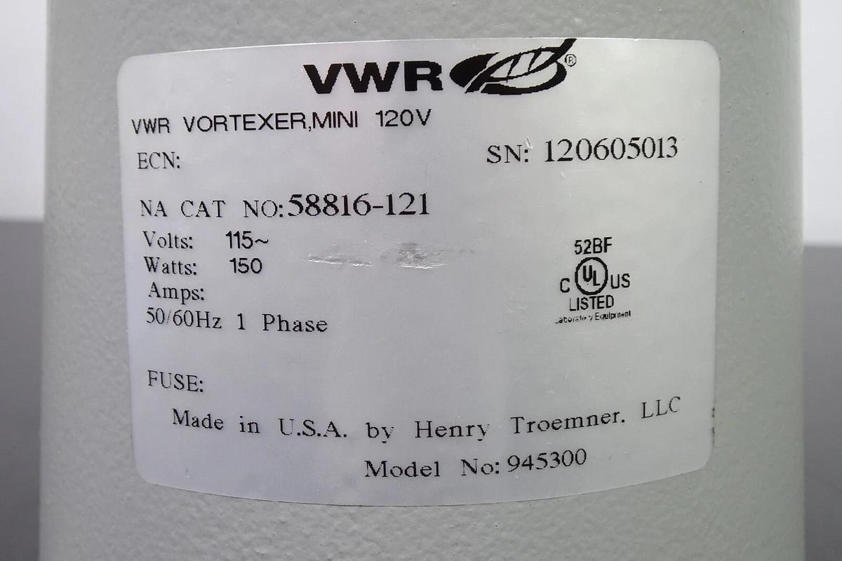 Used VWR 58816-121 Analog Vortex Mixer Mini