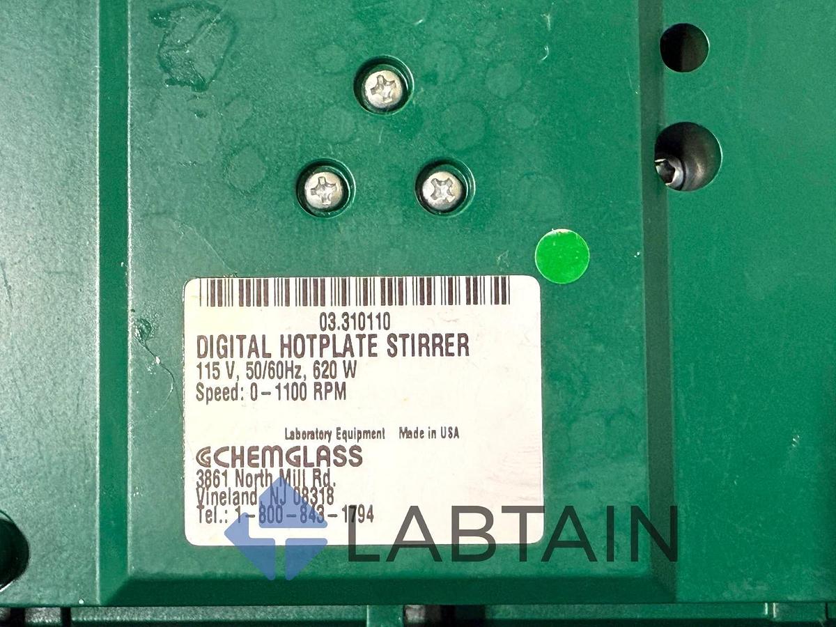 Used Chemglass 03.310110 Digital Hotplate Stirrer