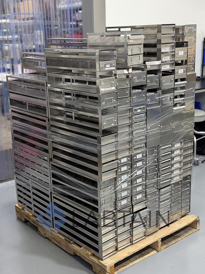 Used Assorted Mixed Lot Stainless Steel Laboratory Freezer Racks 617 lbs Used