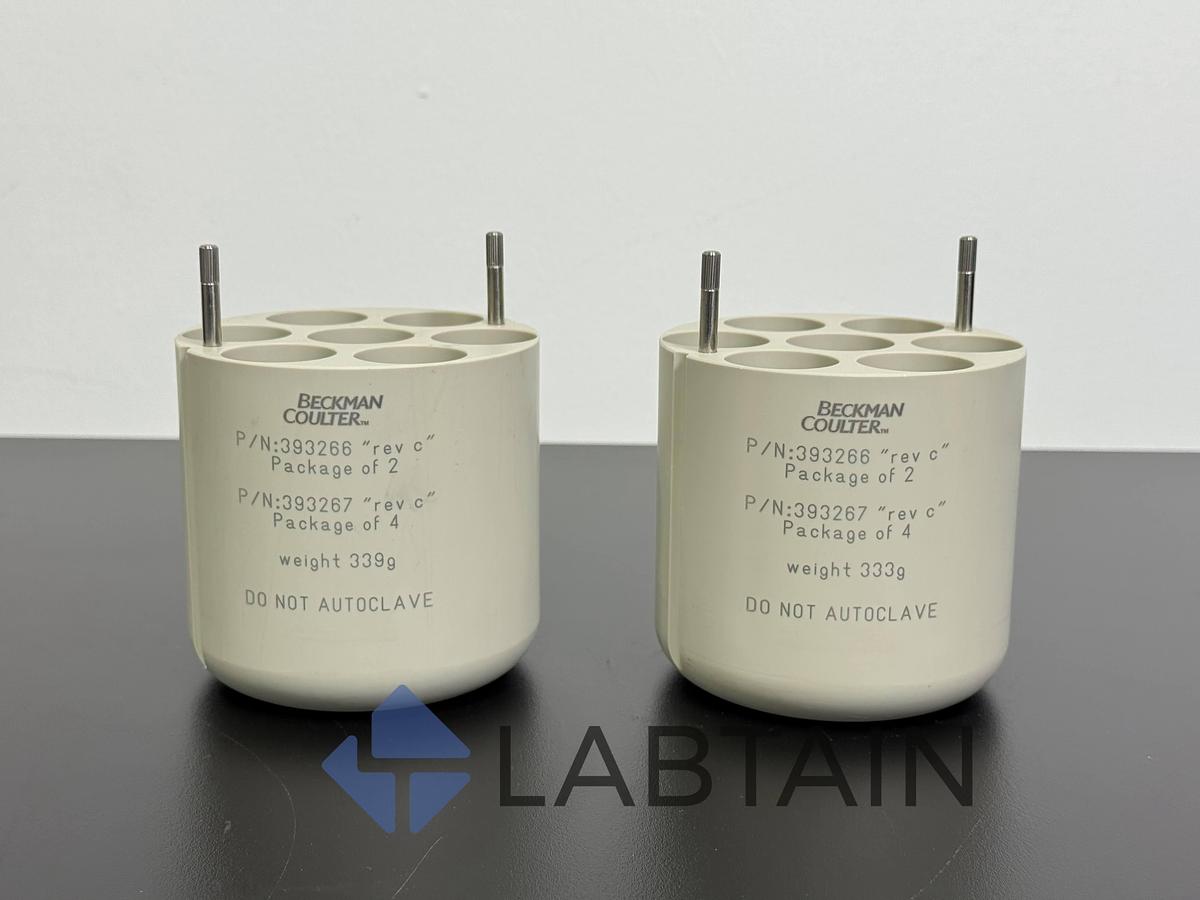 Used Set of 2 – Beckman Coulter Rotor & Buckets Part Nos 393266 Rev C & 393267 Rev C – Used