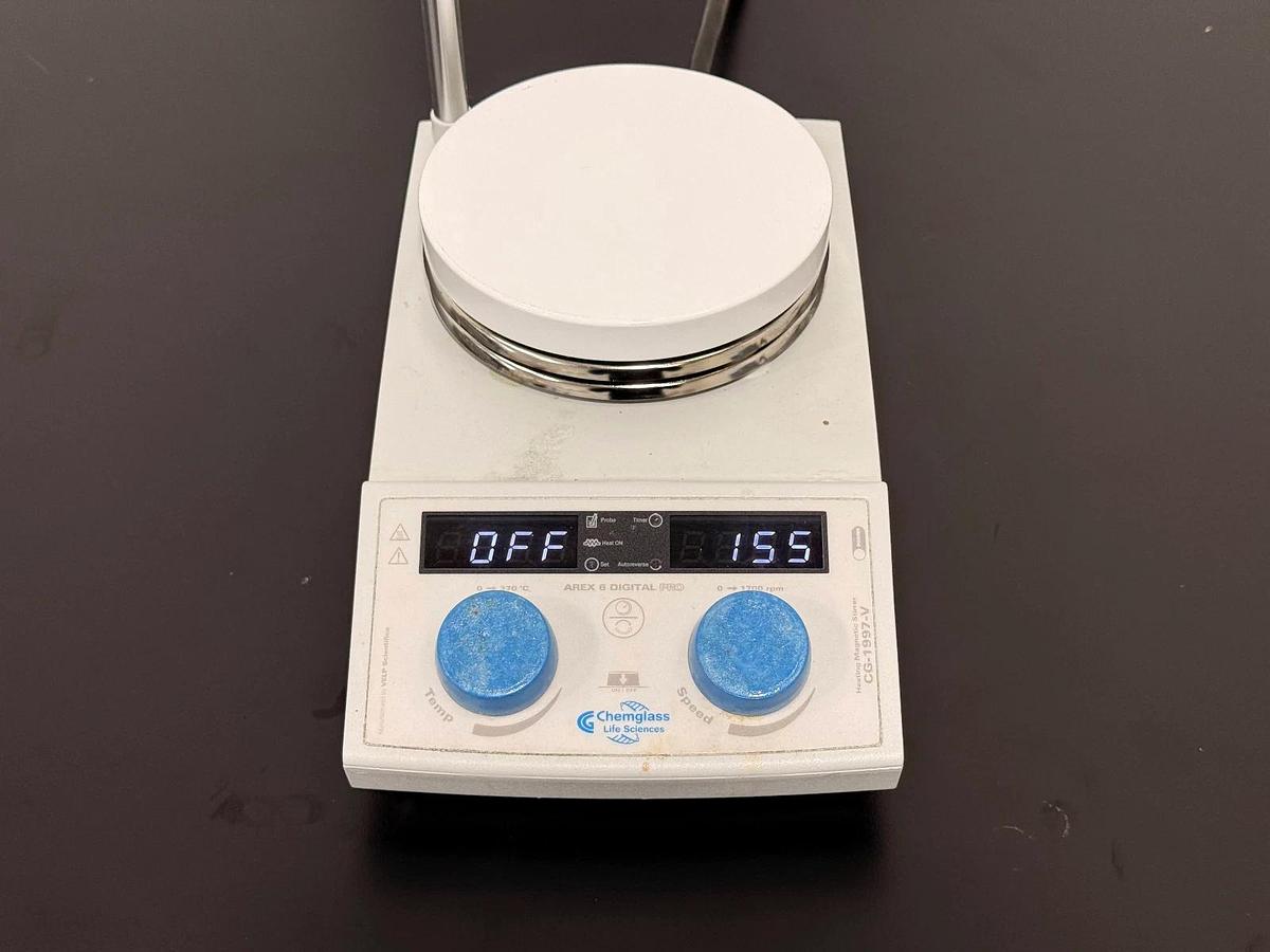 Used Chemglass CG-1997-V Arex 6 Digital Magnetic Hot Plate Stirrers