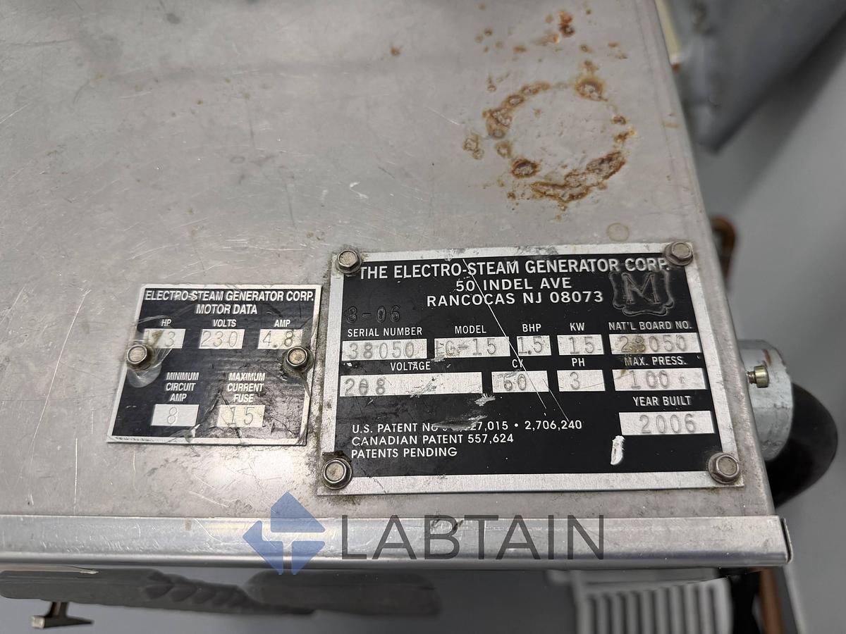 Used Electro-Steam LG-15 Electric Steam Generator 15kW 208V 3PH 100 PSI – Used