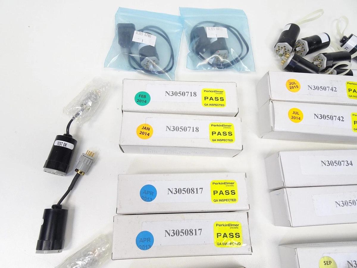 Lot of 44 Perkin Elmer Intensitron Coded Adapters for Lumina HCL – Multiple Part Numbers