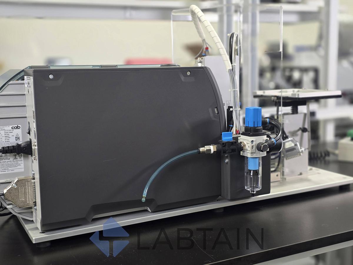 Used CAB SQUIX 4/600P Automated Label Printer System w/ S3200 Pneumatic Applicator Used
