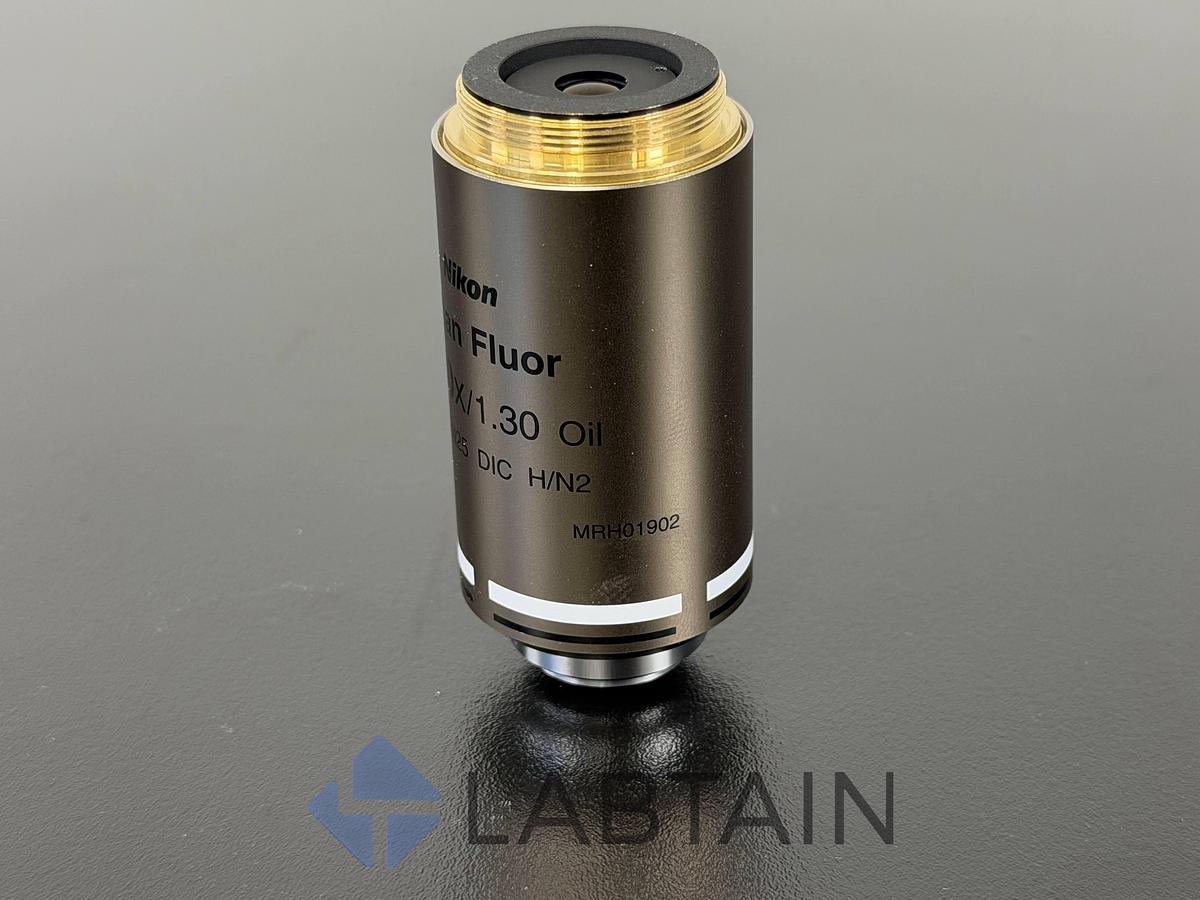 Used Nikon Plan Fluor 100X/1.30 Oil DIC H/N2 Microscope Objective MRH01902