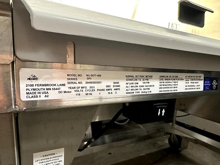 Used NuAire NU-S677-400 | SP5 | Class II Type A2 Biosafety Cabinet | 4ft | mfg 2021
