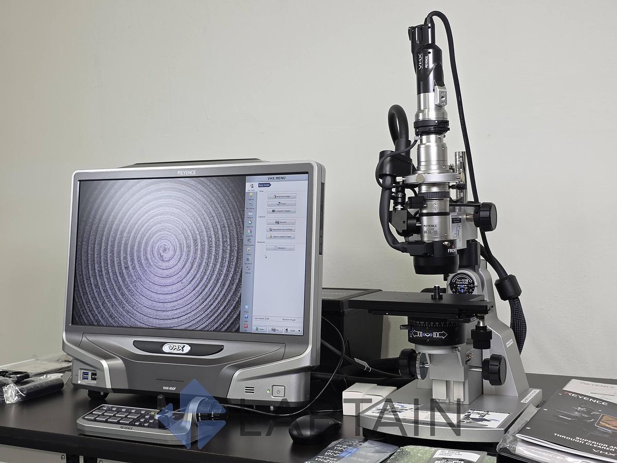 Used Keyence VHX-950F Digital Microscope System — VH-Z100R 100×–1000× Lens, VHX-S90F Motorized Free-Angle Stand (Used)
